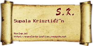 Supala Krisztián névjegykártya